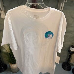 O'Neill White Tee with Blue Logo